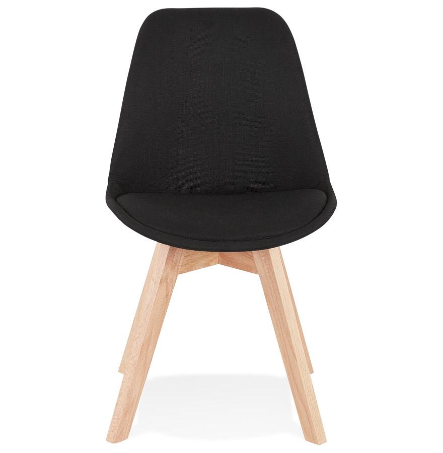 Kokoon Design Scandinavian Chair 'WILLY' In Black Fabric With Natural Finish Wooden Legs