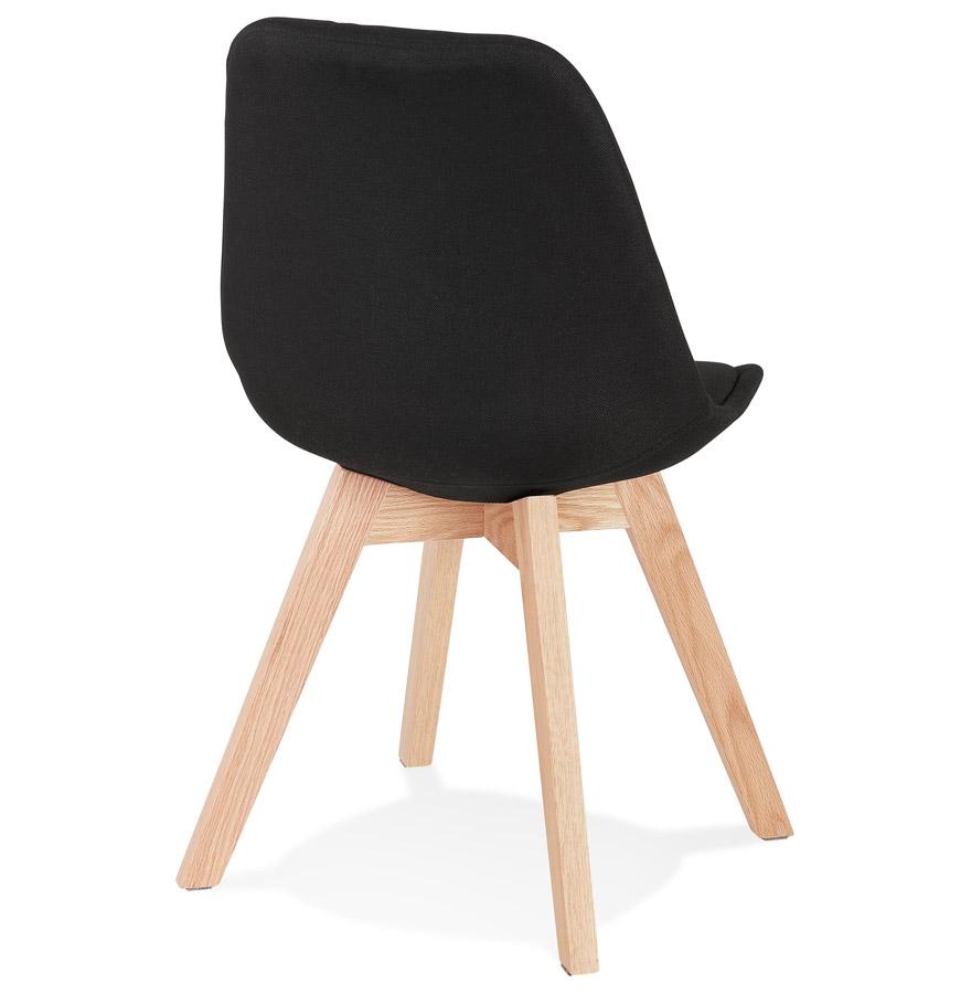 Kokoon Design Scandinavian Chair 'WILLY' In Black Fabric With Natural Finish Wooden Legs