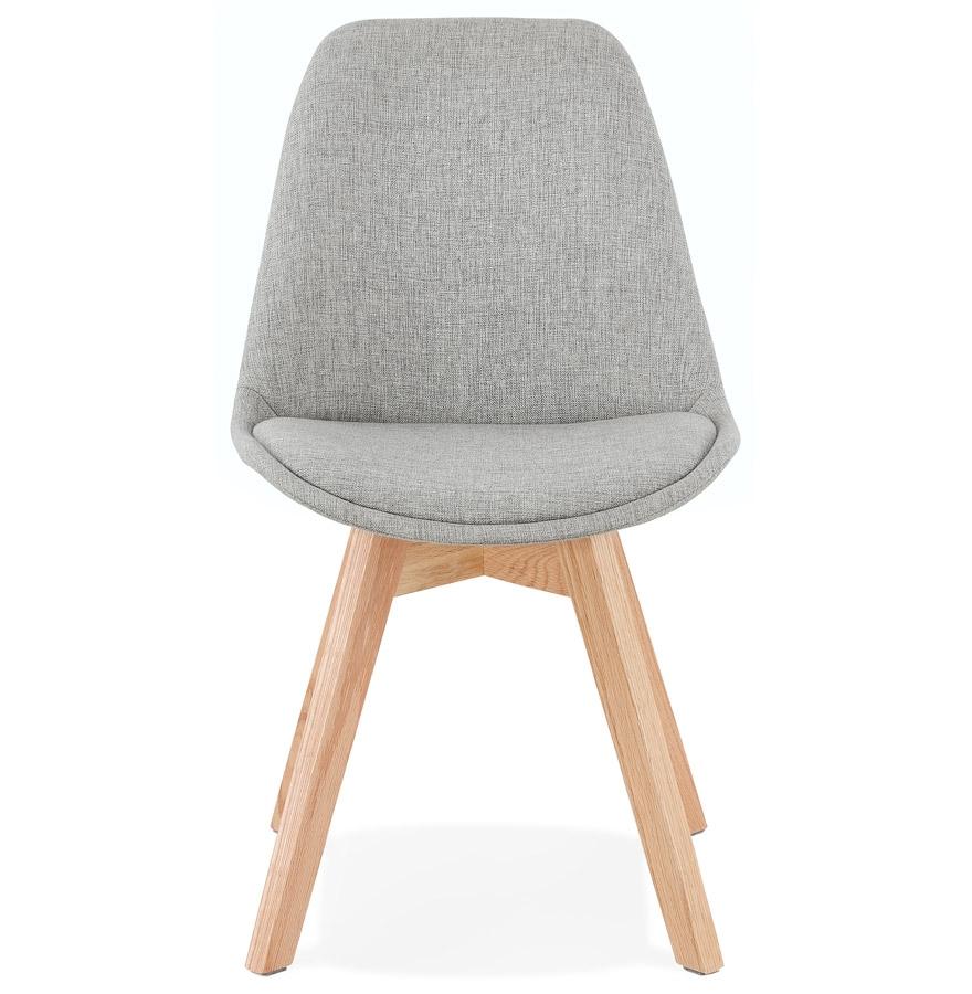 Kokoon Design Scandinavian Chair 'WILLY' In Gray Fabric With Natural Finish Wooden Legs