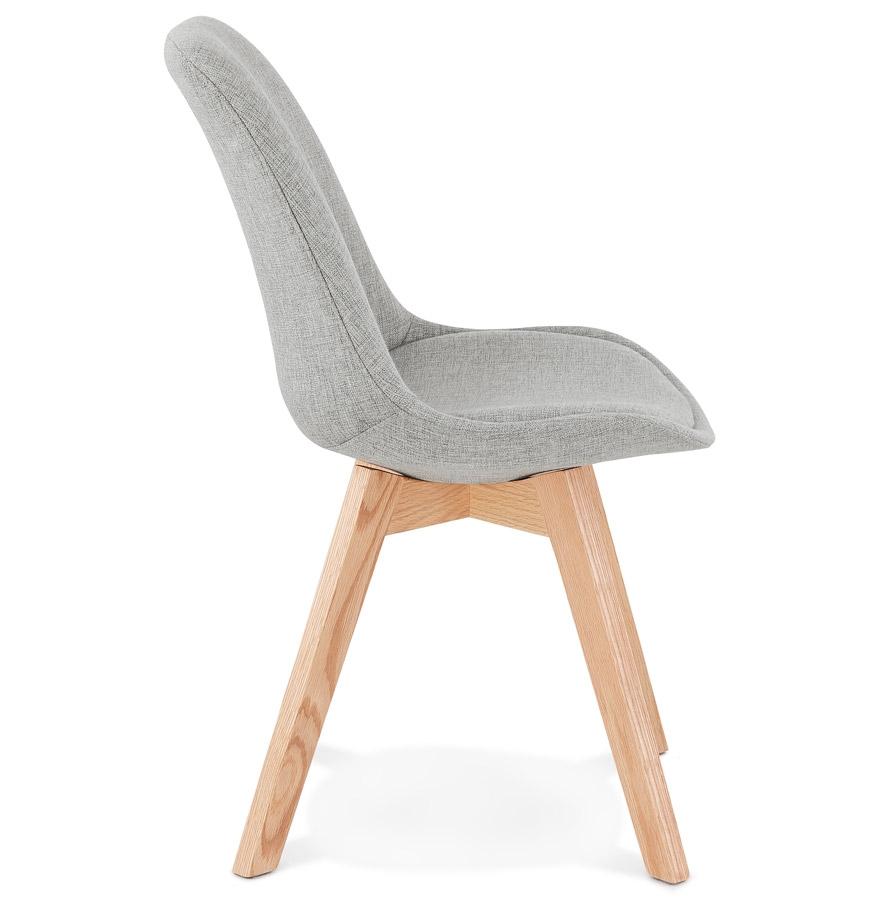 Kokoon Design Scandinavian Chair 'WILLY' In Gray Fabric With Natural Finish Wooden Legs