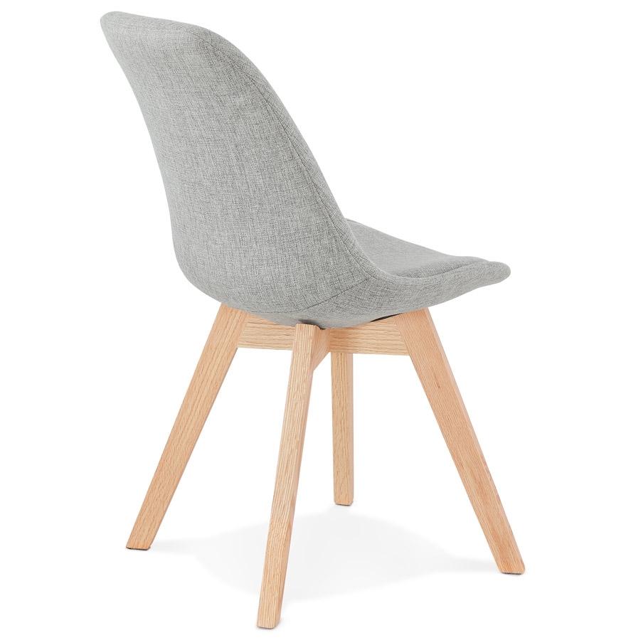 Kokoon Design Scandinavian Chair 'WILLY' In Gray Fabric With Natural Finish Wooden Legs
