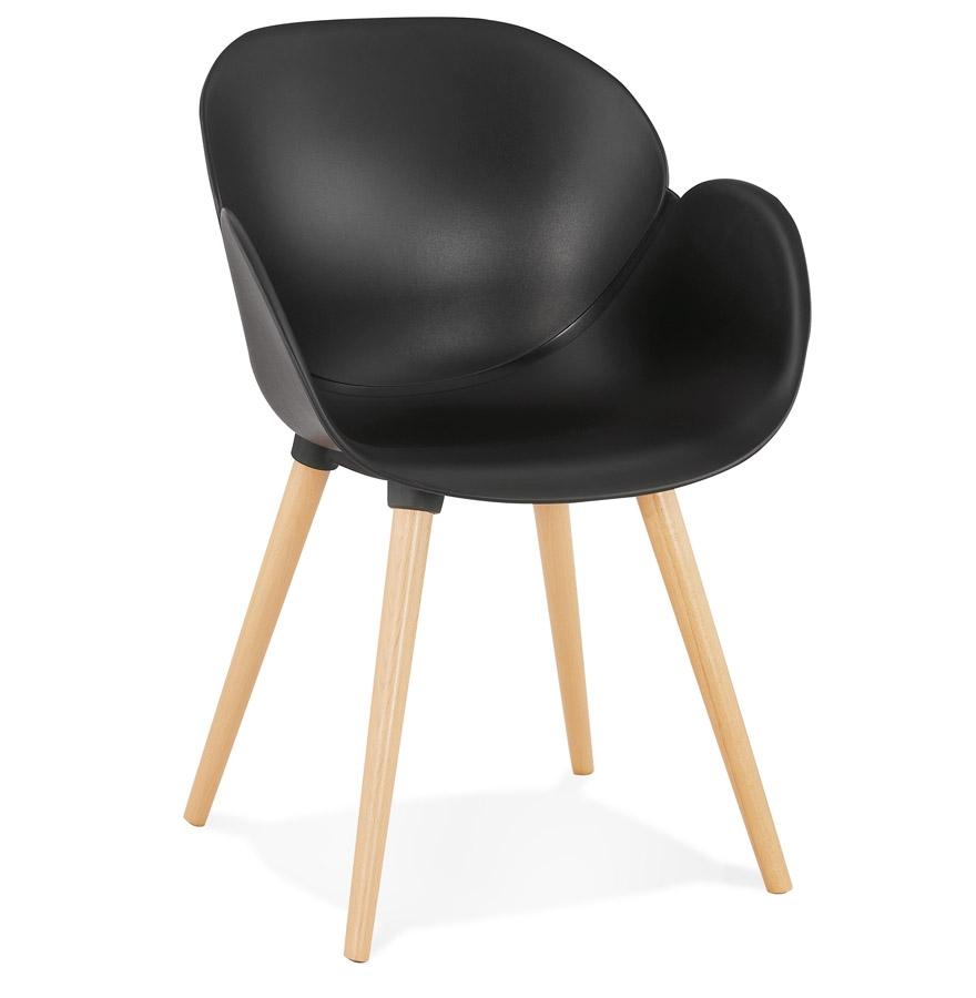 kokoon design Scandinavian design chair 'PICATA' black with wooden legs