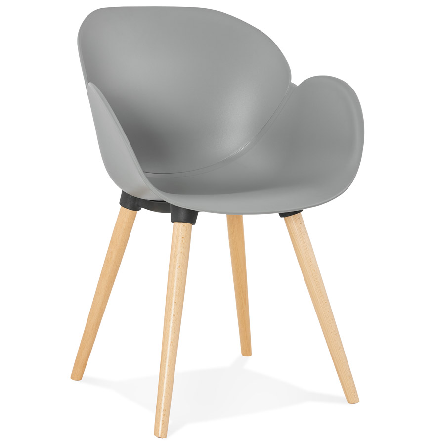 kokoon design Scandinavian design chair 'PICATA' gray with wooden legs