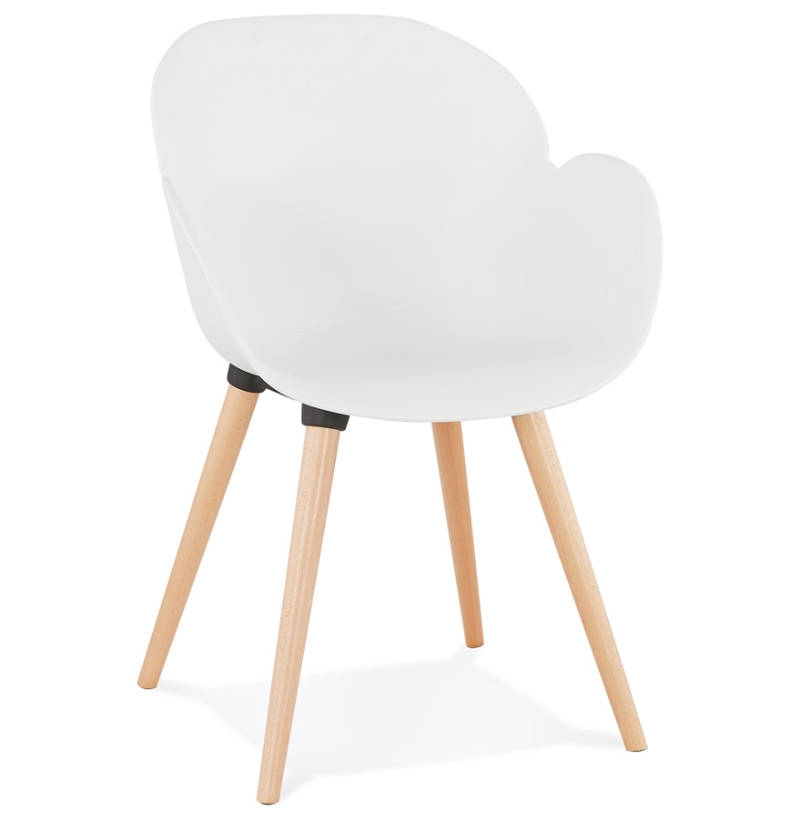 kokoon design Scandinavian design chair 'PICATA' white with wooden legs