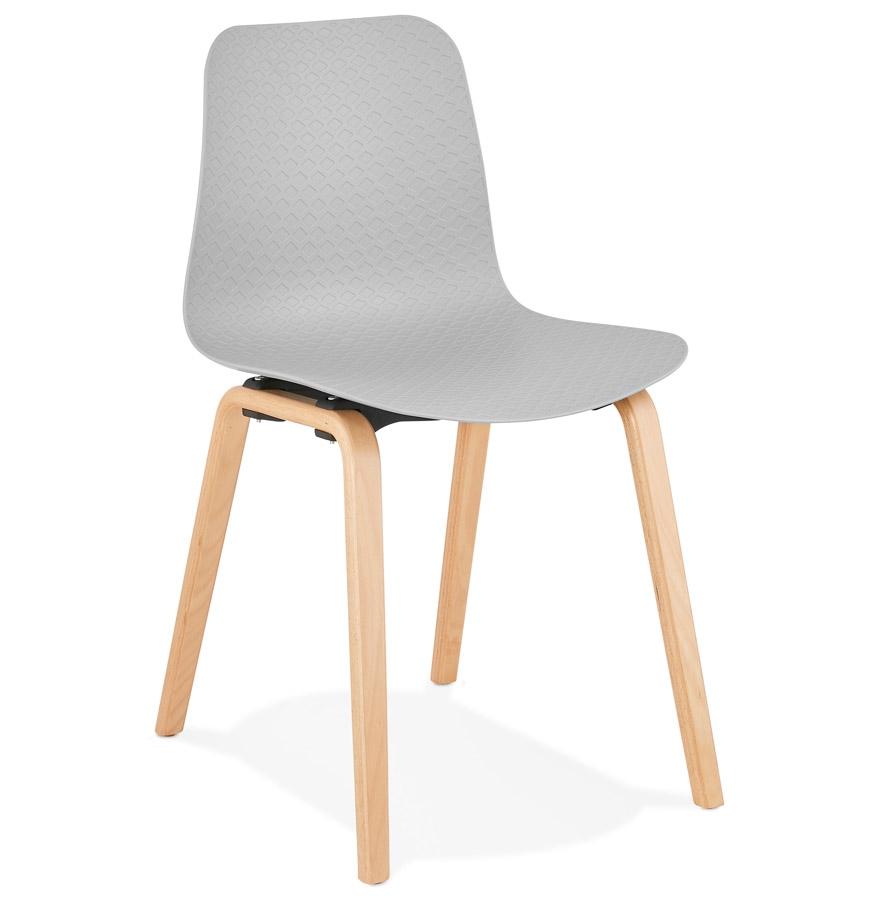 kokoon design Scandinavian gray 'PACIFIK' chair with natural finish wooden legs