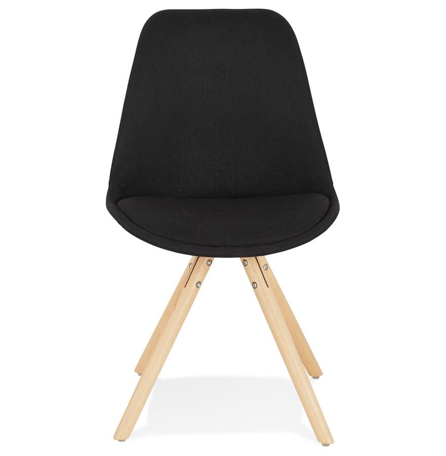 Kokoon Design Scandinavian 'HIPHOP' Chair In Black Fabric With Natural Finish Wooden Legs
