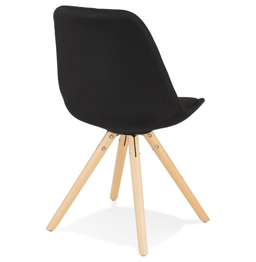 Kokoon Design Scandinavian 'HIPHOP' Chair In Black Fabric With Natural Finish Wooden Legs