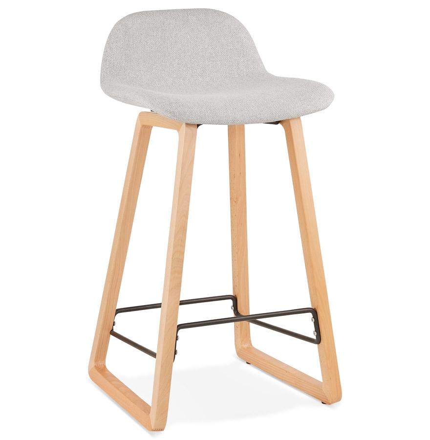 kokoon design Scandinavian mid-height snack stool 'BALTIK MINI' in light gray fabric