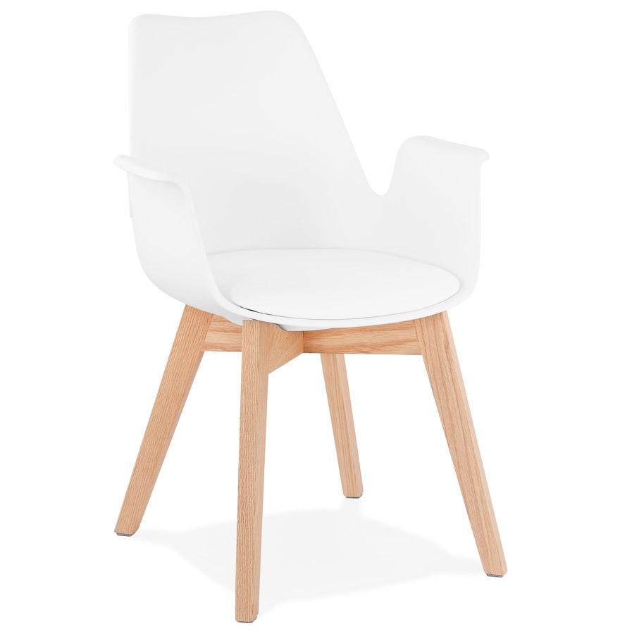 kokoon design Scandinavian style white 'MISTRAL' chair with armrests