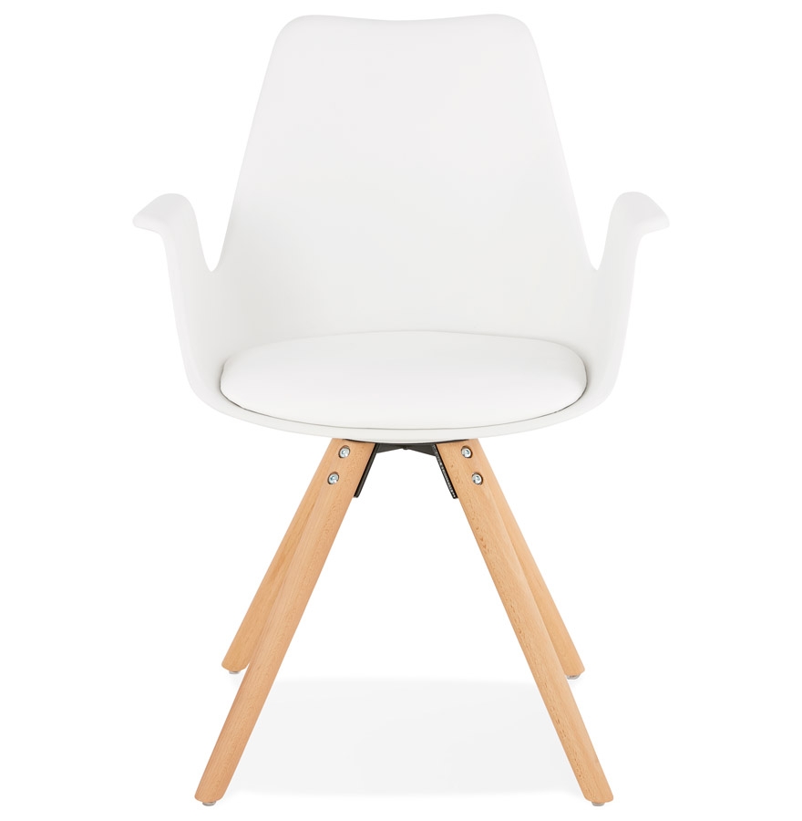 Kokoon Design Scandinavian Style White 'ZALIK' Chair With Armrests