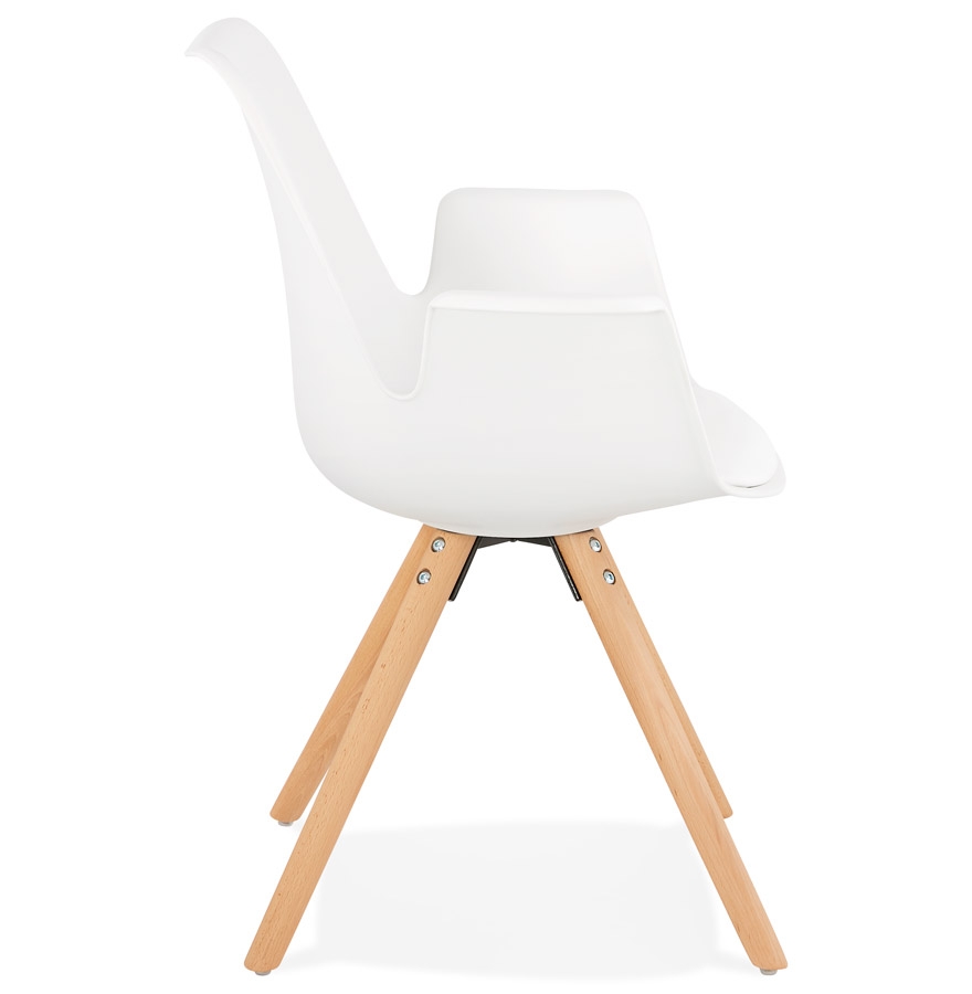 Kokoon Design Scandinavian Style White 'ZALIK' Chair With Armrests