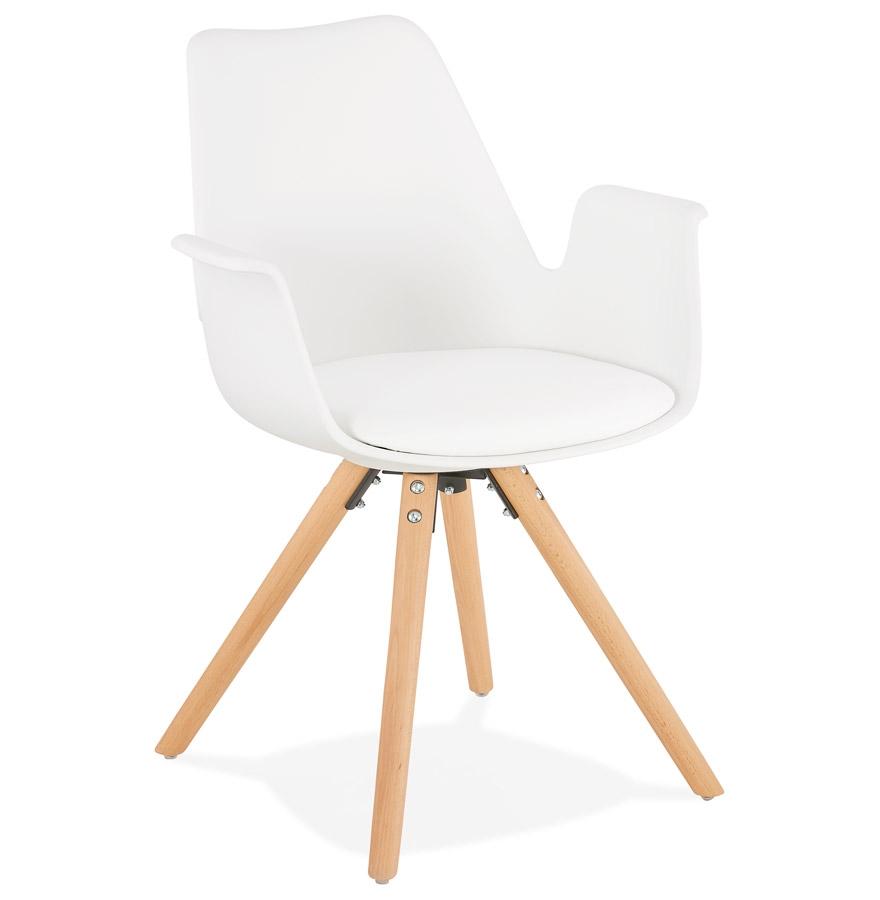 kokoon design Scandinavian style white 'ZALIK' chair with armrests kokoon design Scandinavian style white 'ZALIK' chair with armrests