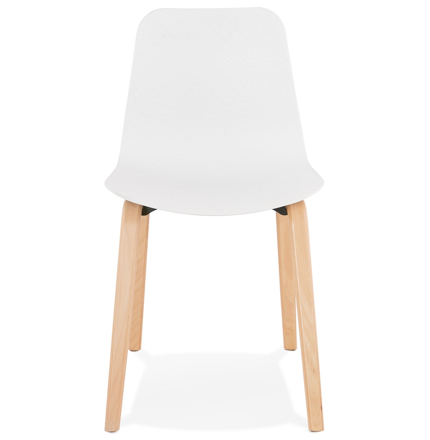 Kokoon Design Scandinavian White 'PACIFIK' Chair With Natural Finish Wooden Legs