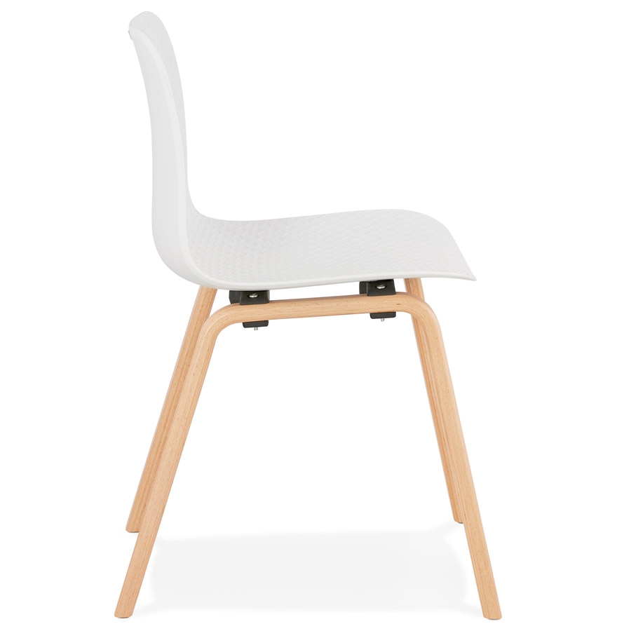 Kokoon Design Scandinavian White 'PACIFIK' Chair With Natural Finish Wooden Legs