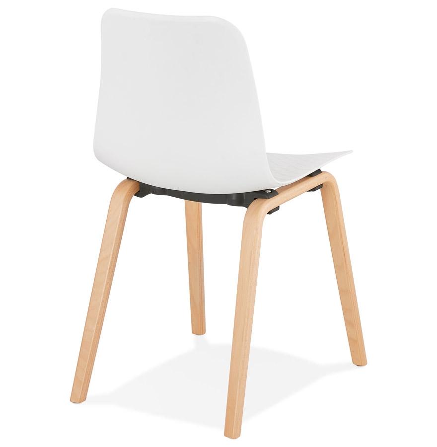Kokoon Design Scandinavian White 'PACIFIK' Chair With Natural Finish Wooden Legs