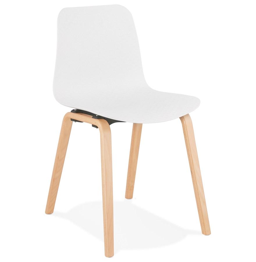 kokoon design Scandinavian white 'PACIFIK' chair with natural finish wooden legs