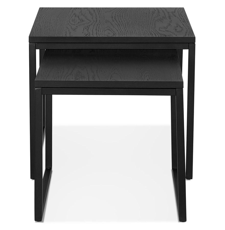 Kokoon Design Set Of 2 Nesting Industrial Style 'MOMA' Nesting Tables In Wood And Black Metal