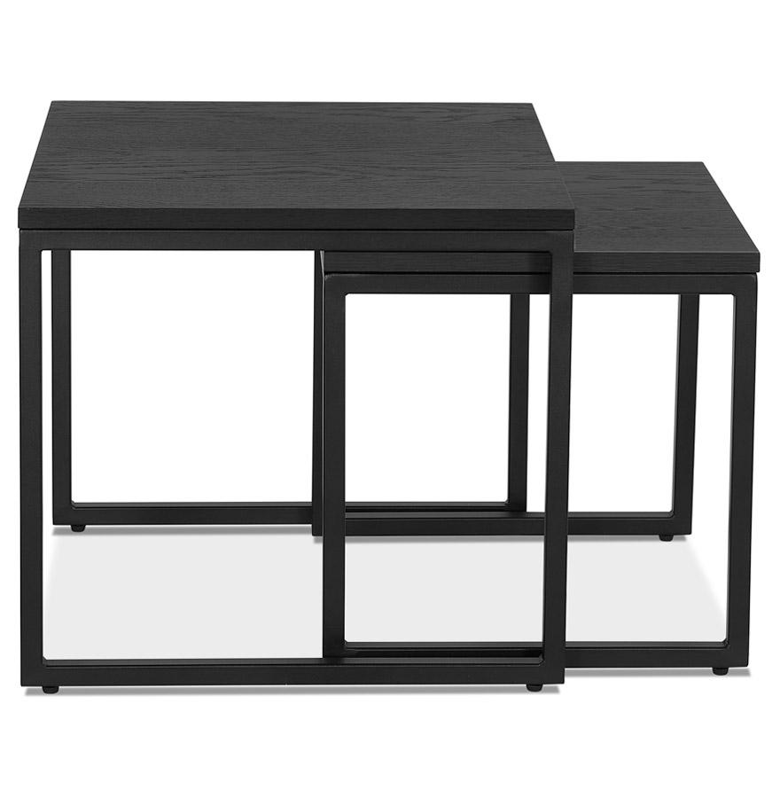 Kokoon Design Set Of 2 Nesting Industrial Style 'MOMA' Nesting Tables In Wood And Black Metal