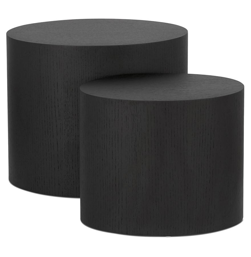 Kokoon Design Set Of 2 'SOKLE' Side Tables In Black Wood