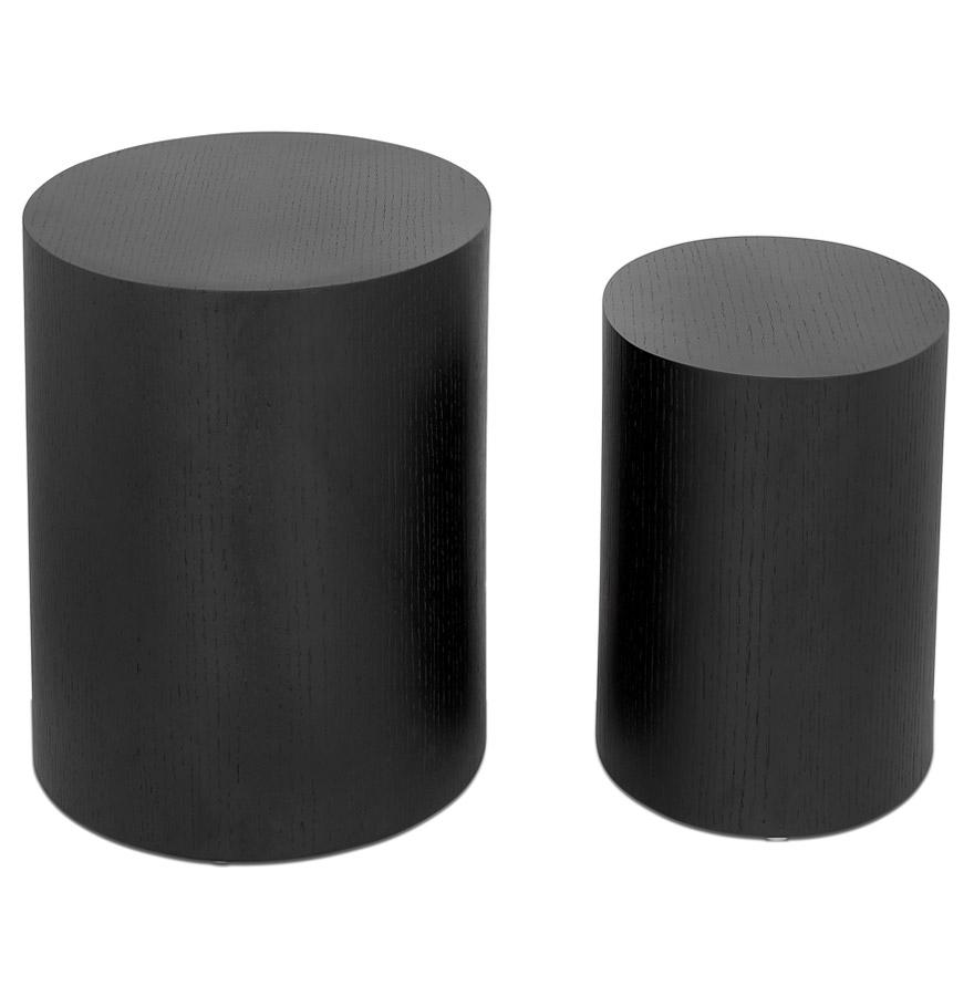 Kokoon Design Set Of 2 'SOKLE' Side Tables In Black Wood