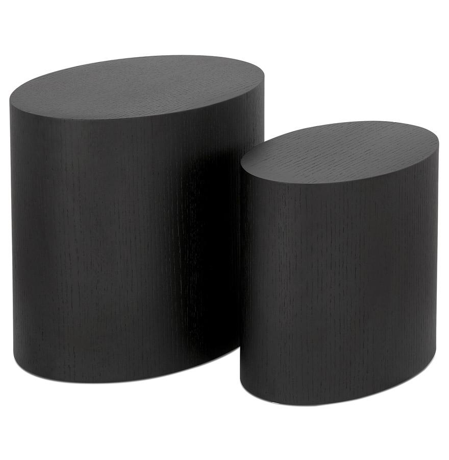 kokoon design Set of 2 'SOKLE' side tables in black wood