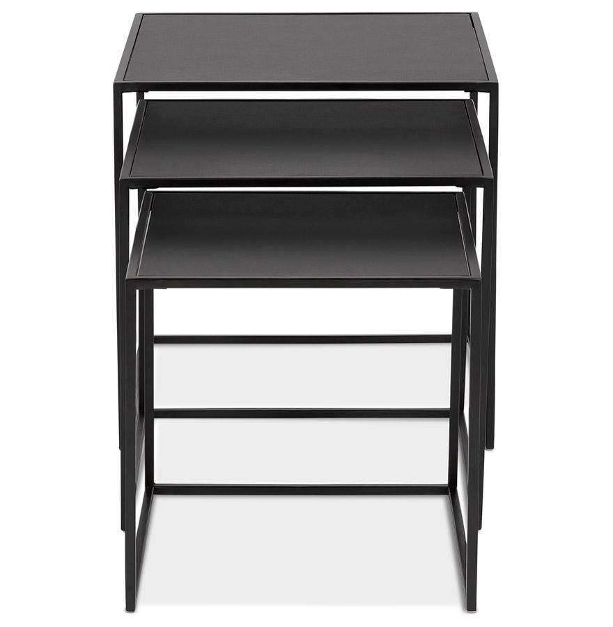 Kokoon Design Set Of 3 'BAGGY' Nesting Tables In Wood And Black Metal
