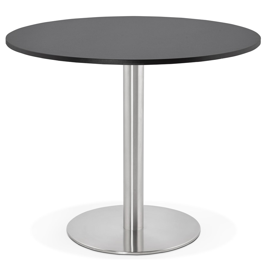 kokoon design Small black round office / dining table 'DALLAS' - Ø 90 cm