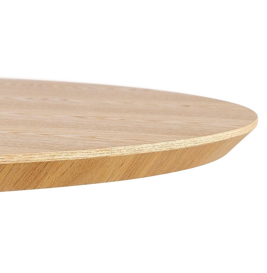 Kokoon Design Small Round 'BASTILLE' Dining Table In Natural Finish Wood And Black Cast Iron - Ø 60 Cm