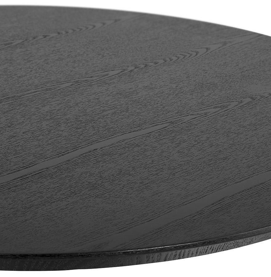 Kokoon Design Small Round 'BASTILLE' Dining Table In Wood And Black Cast Iron - Ø 60 Cm