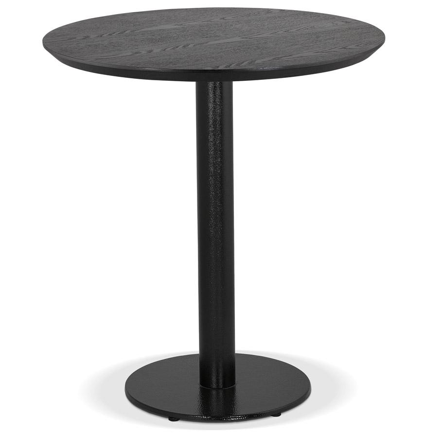 kokoon design Small round 'BASTILLE' dining table in wood and black cast iron - Ø 60 cm