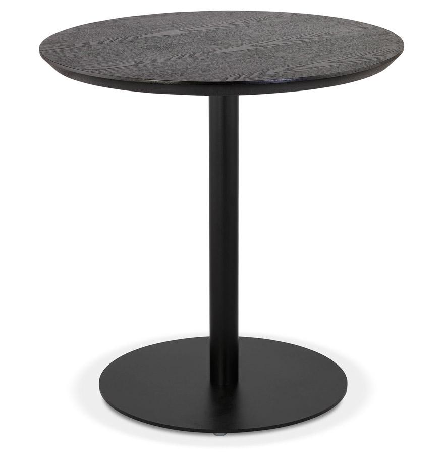 kokoon design Small round 'DEXTER' dining table in black wood and black metal - Ø 60 cm