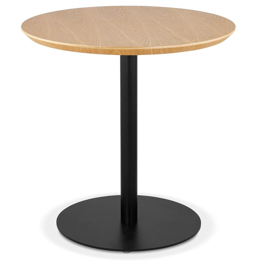 kokoon design Small round 'DEXTER' dining table in natural finish wood and black metal - Ø 60 cm