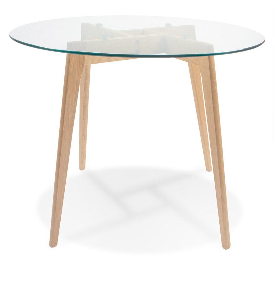 Kokoon Design Small Round Dining Table 'ANGELA' In Transparent Glass - Ø 100 Cm