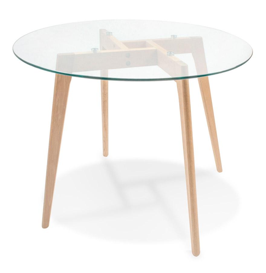 Kokoon Design Small Round Dining Table 'ANGELA' In Transparent Glass - Ø 100 Cm