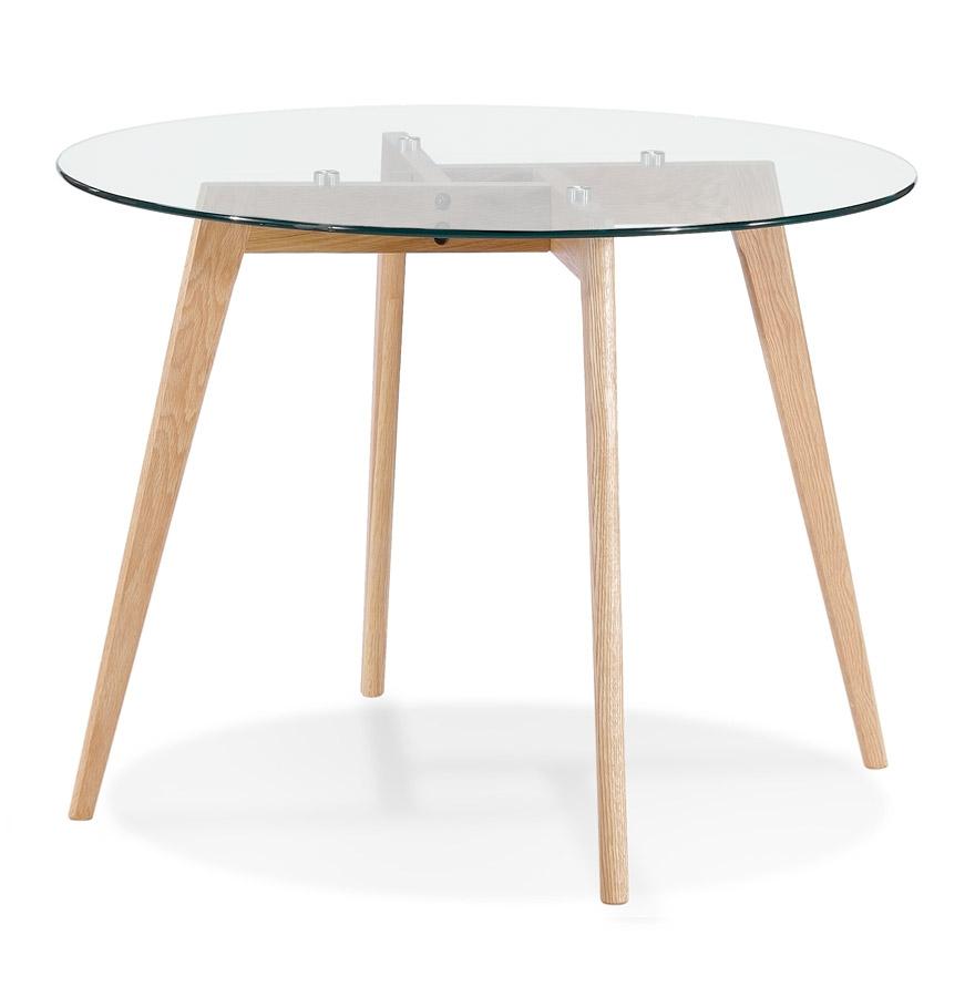 kokoon design Small round dining table 'ANGELA' in transparent glass - Ø 100 cm