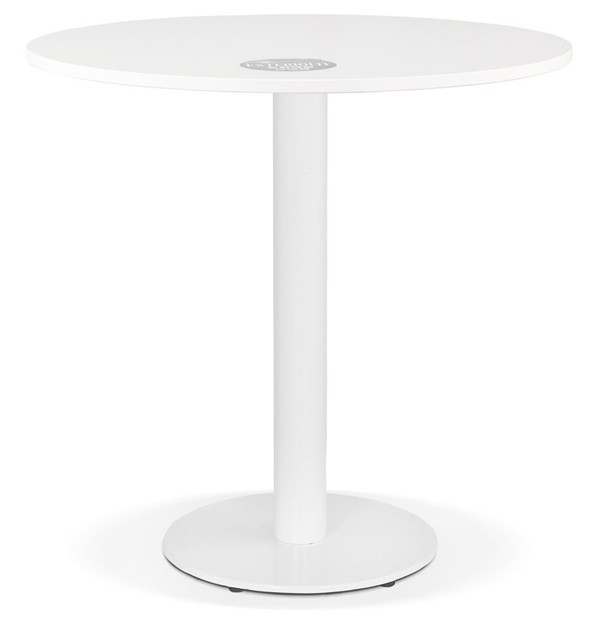 kokoon design Small round 'LUCETTE' dining table in wood and white cast iron - Ø 68 cm