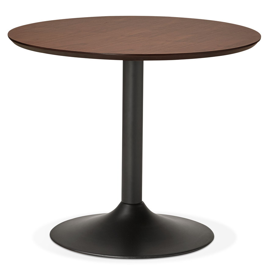 kokoon design Small round office/dining table 'CHEF' in Walnut finish wood - Ø 90 cm