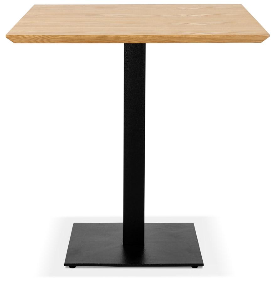 Kokoon Design Small Square Dining Table 'REGIS' In Natural Finish Wood And Black Cast Iron - 70x70 Cm