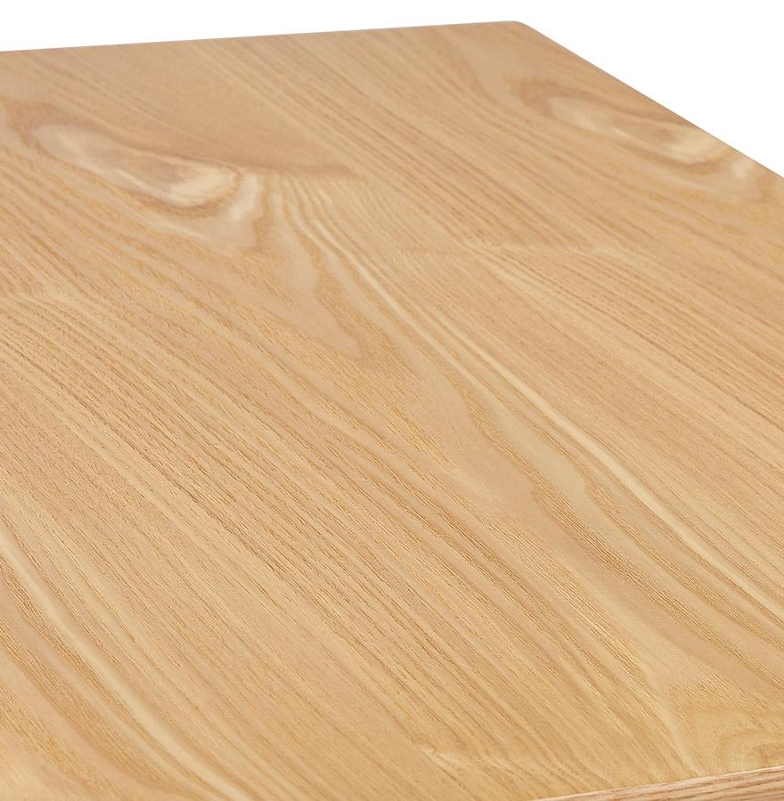 Kokoon Design Small Square Dining Table 'REGIS' In Natural Finish Wood And Black Cast Iron - 70x70 Cm