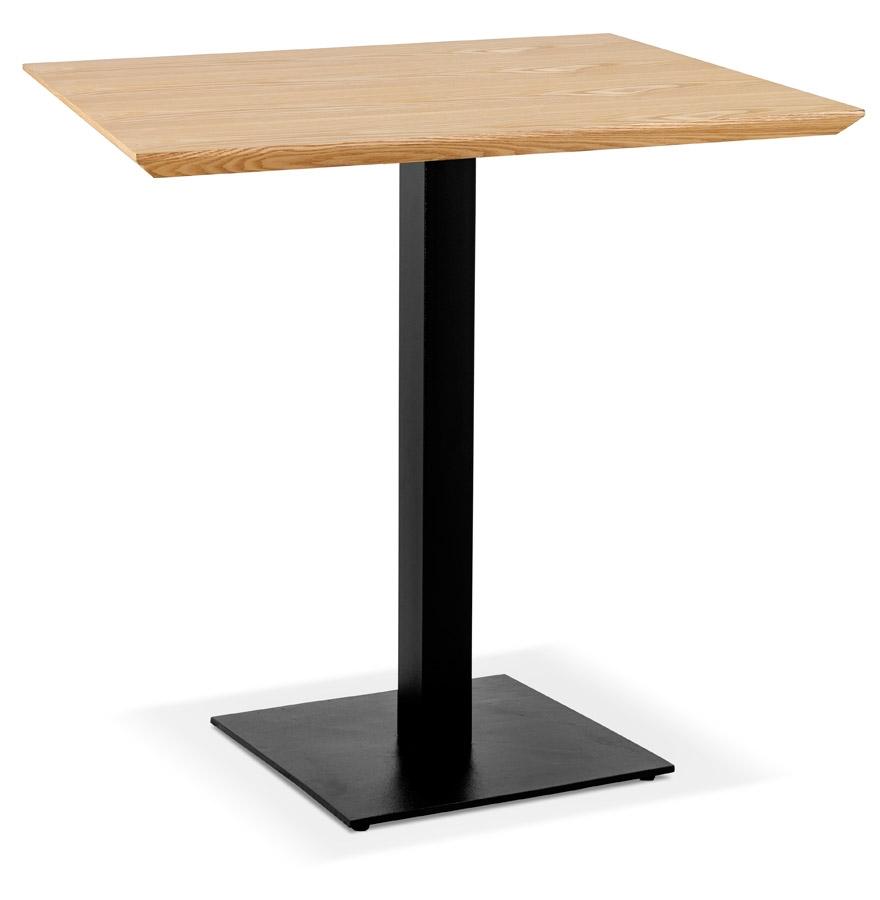 kokoon design Small square dining table 'REGIS' in natural finish wood and black cast iron - 70x70 cm