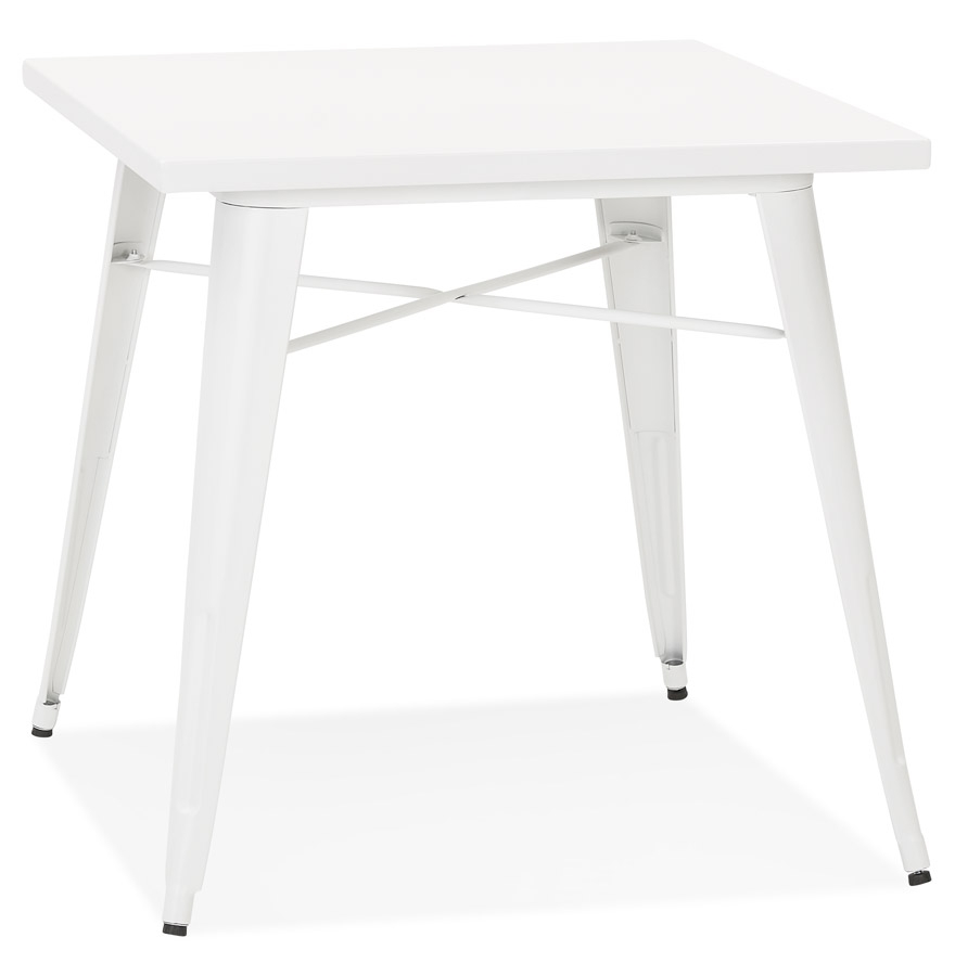 kokoon design Small white industrial style 'LALOU' dinner table - 76x76 cm