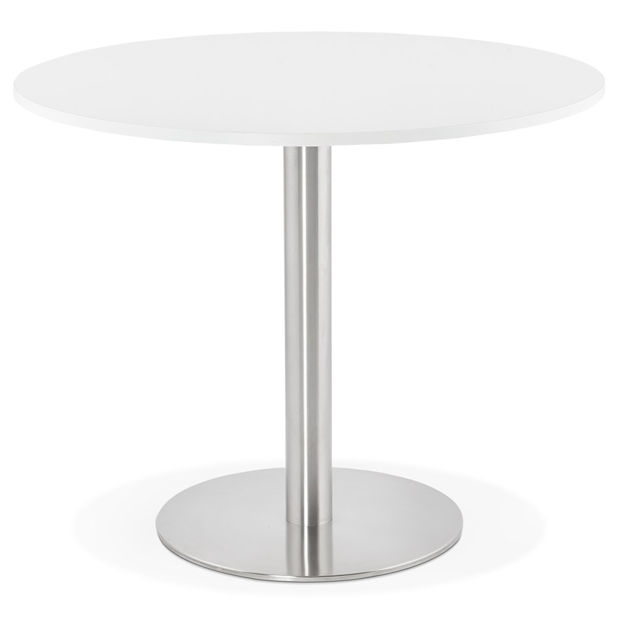 kokoon design Small white round office / dining table 'DALLAS' - Ø 90 cm