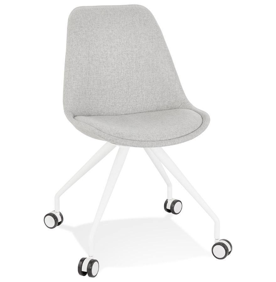 kokoon design SNAP' office chair on casters in gray fabric with white metal structure