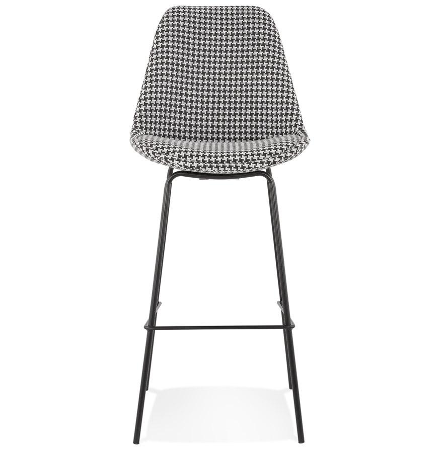 Kokoon Design SPARK' Bar Stool In Houndstooth Fabric And Black Metal Legs