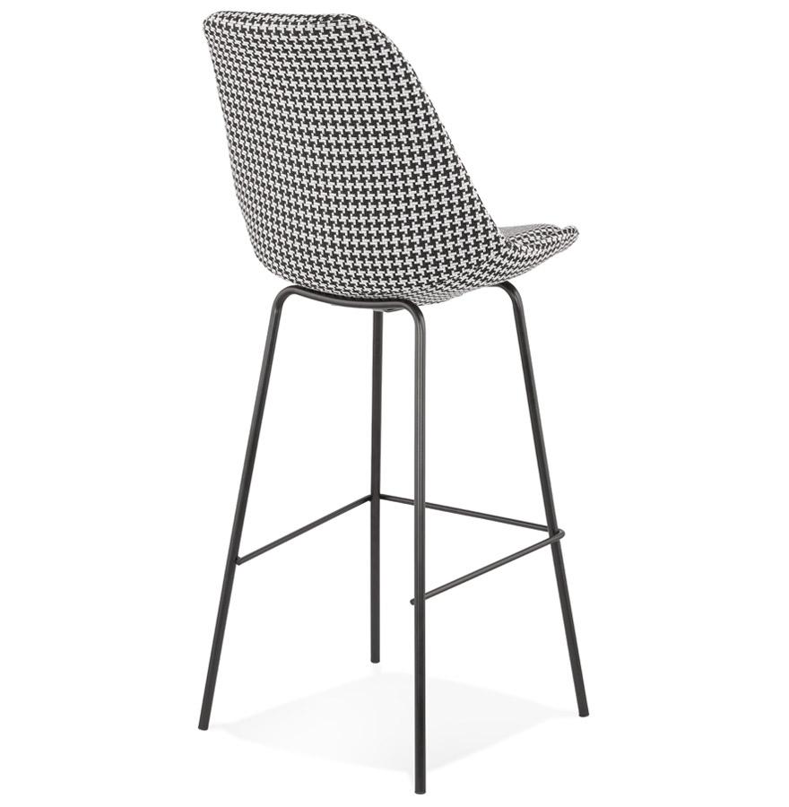 Kokoon Design SPARK' Bar Stool In Houndstooth Fabric And Black Metal Legs