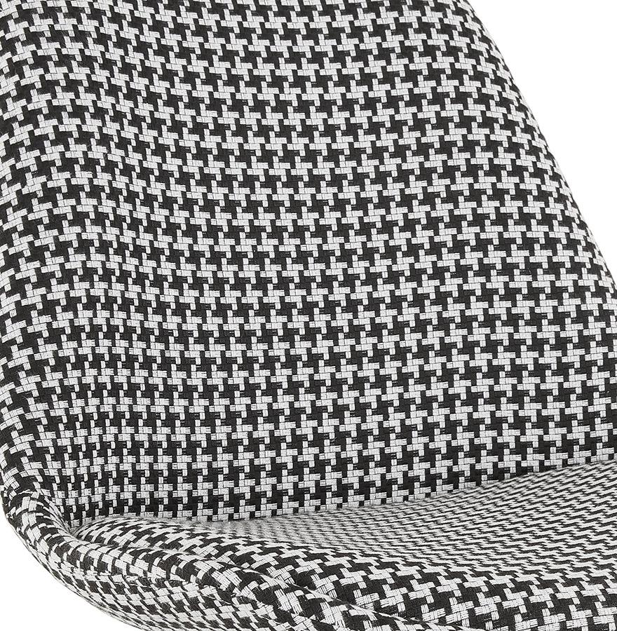 Kokoon Design SPARK MINI' Mid-height Snack Stool In Houndstooth Fabric And White Metal Legs