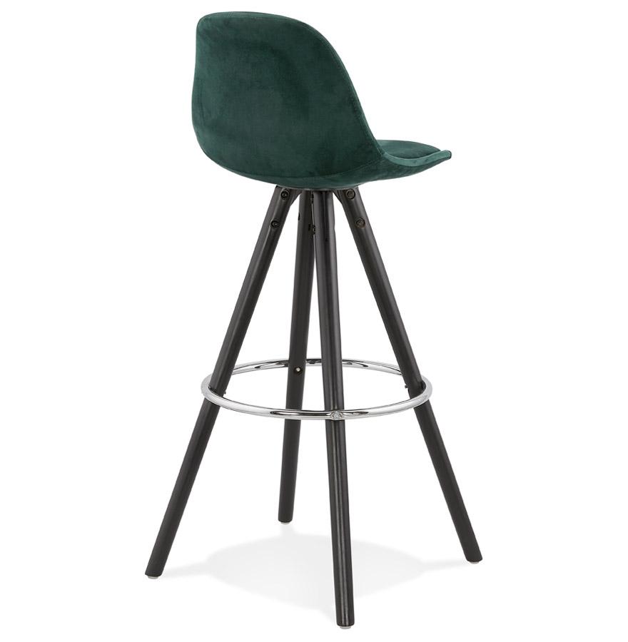 Kokoon Design SPIRIT' Bar Stool In Green Velvet And Black Wooden Legs