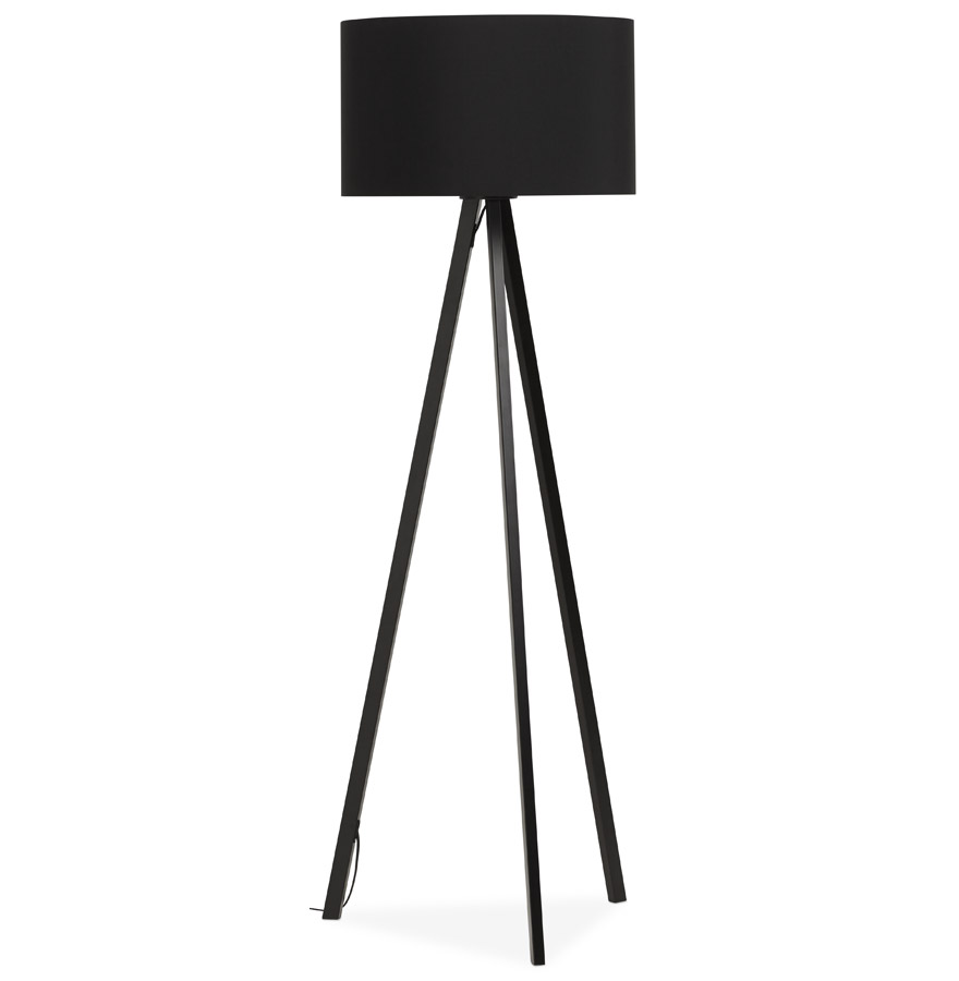 kokoon design SPRING' tripod floor lamp with black lampshade and 3 black legs