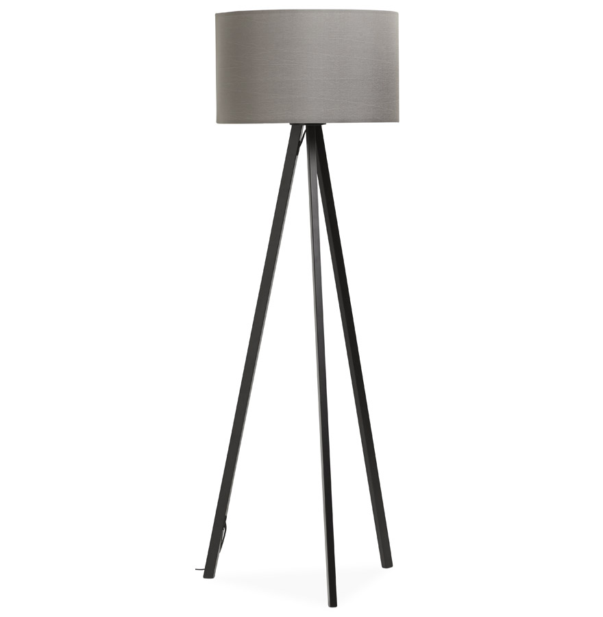 kokoon design SPRING' tripod floor lamp with gray lampshade and 3 black legs