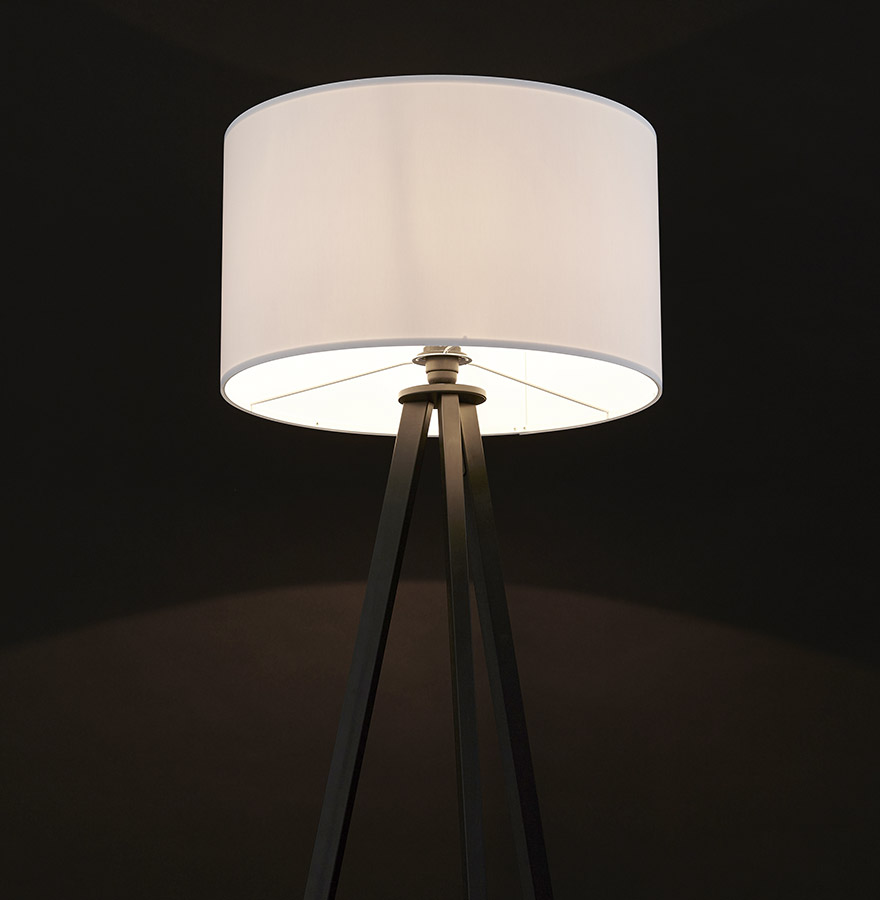 Kokoon Design SPRING' Tripod Floor Lamp With White Lampshade And 3 Black Legs